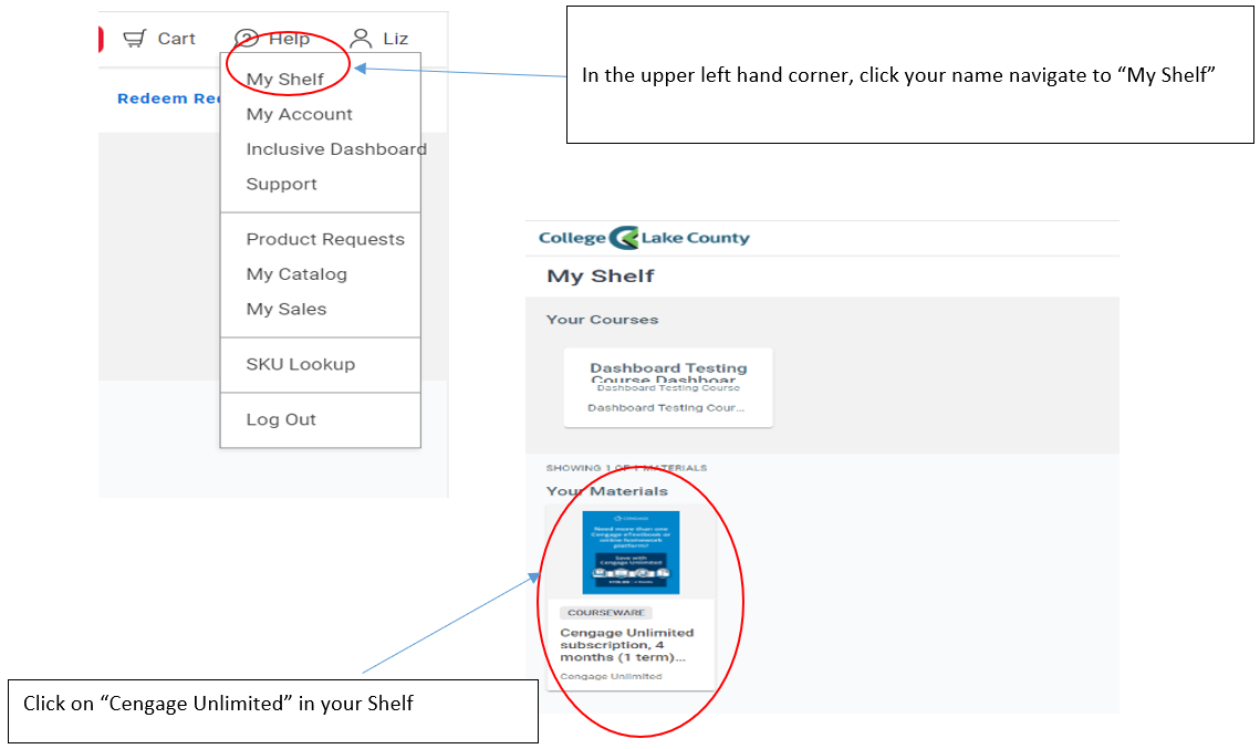 Cengage Unlimited Shelf